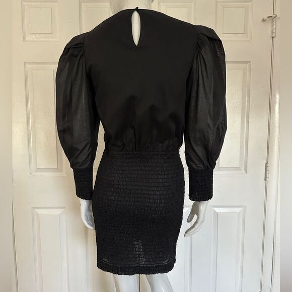 REBECCA MINKOFF Dress Tabby Ballloon Sleeve Smocked Mini Size M - Picture 9 of 15